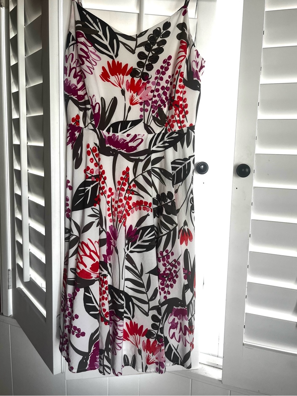 Old Navy Floral Mini Dress with Red & Purple Print Medium